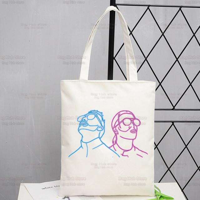 Новое поступление, холщовая сумка PNL Rapper Le Monde Chico, сумки-тоут с принтом QLF Freres Singer, сумки для покупок для девочек, повседневная упаковка