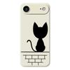 For iPhone 17 Air Case Black Cat on the Wall Pattern Printing Straight Edge TPU Phone Back Cover