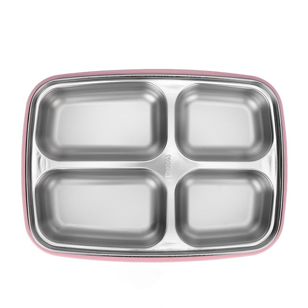 1.2L Insulated Lunch Box 4 Compartment Food Storage Container Cute Bento Lunch Box For Camping