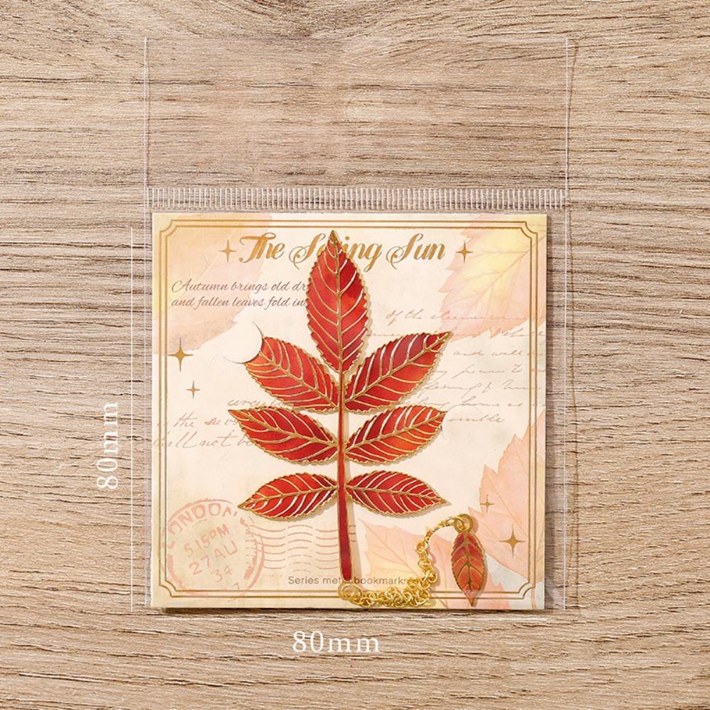 Цепочка-подвеска Листья Бронзирование Закладка Разноцветная Разделитель страниц Подарок студенту