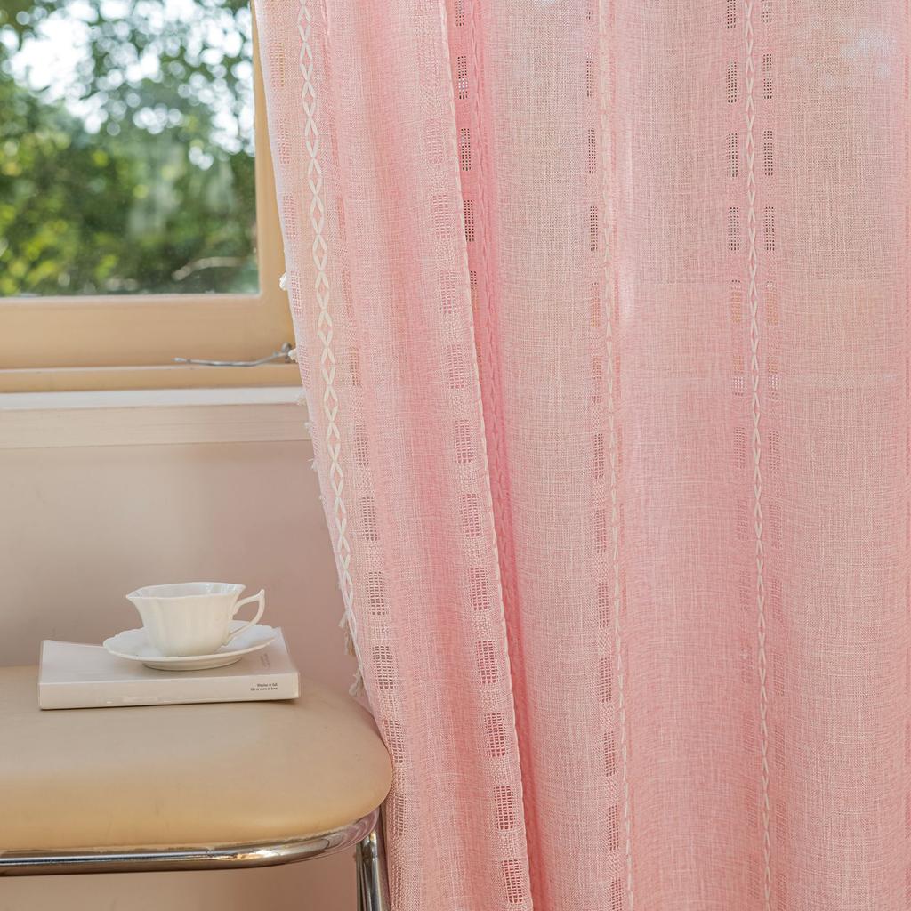 Curtain Finished Semi-Blackout Hollow Jacquard Living Room Balcony