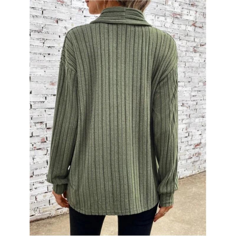 Женский осенне-зимний однотонный кардиган с длинным рукавом свободного кроя, темпераментный повседневный топ