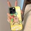Милый чехол для телефона с капибарой Для iPhone 17 Pro Max 16 15 14 Pro Max 13 11 Plus Стеклянная крышка