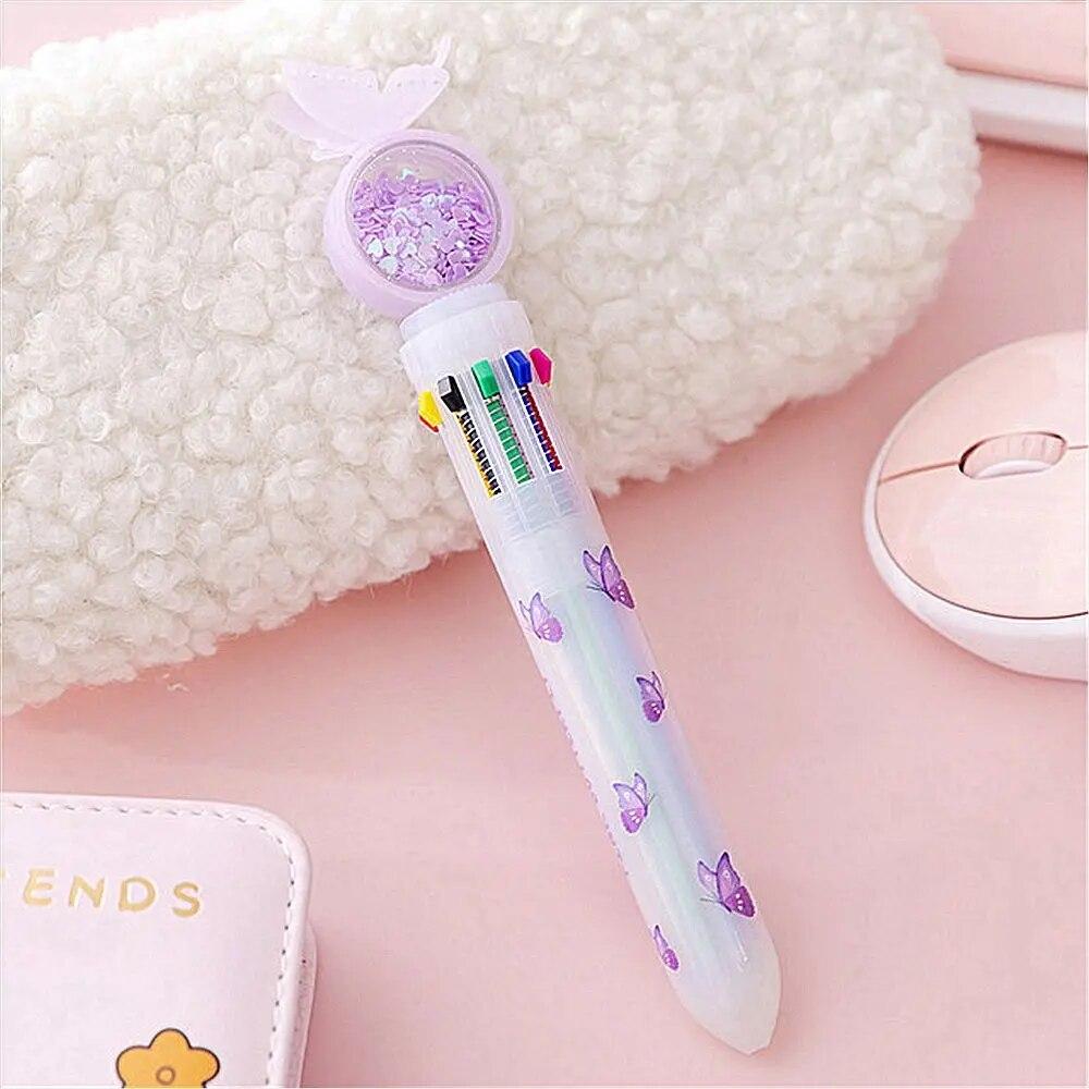 2Pcs/set Cute Butterfly Ball-point Pen School Office Supply Ballpoint Pen Rollerball Pen Stationery Gift