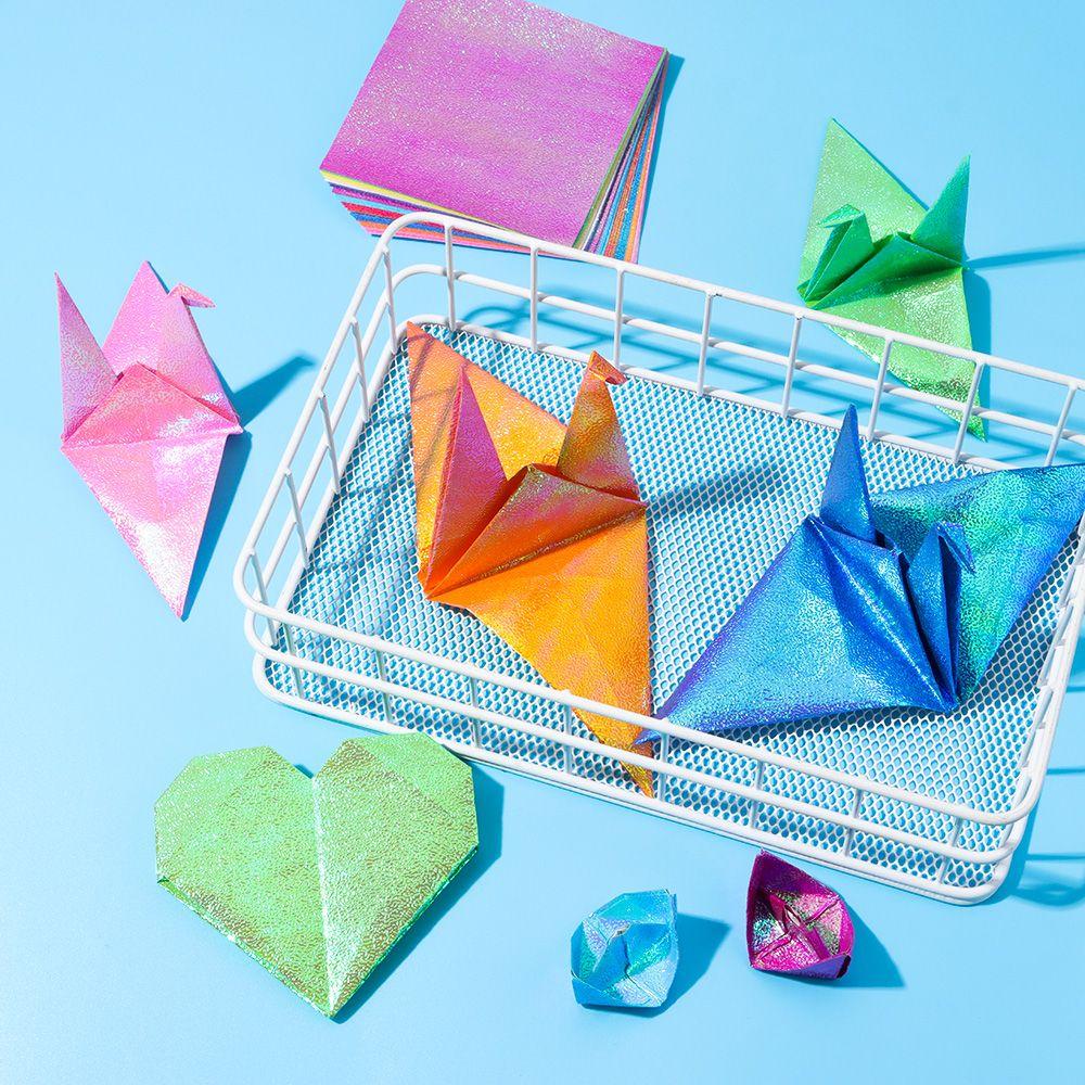 Цветные DIY Аксессуары Блестящая Бумага для Оригами Украшение для Скрапбукинга Квадратная Бумага для Складывания