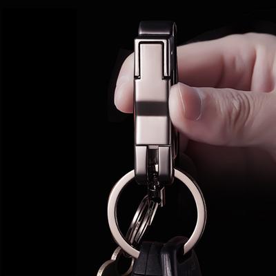 Брелок для ключей Passable Car Keychain Men's Creative Zinc Alloy High Quality Anti Lost Dual Keyring Key Cuestion Accessories