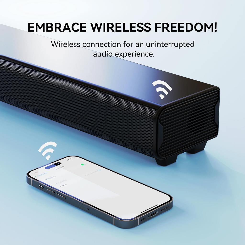 3D Soundbar Soundbar 2.1 Bluetooth Speaker Home Theater TV Subwoofer Reverb Wall Long-Strip Audio System
