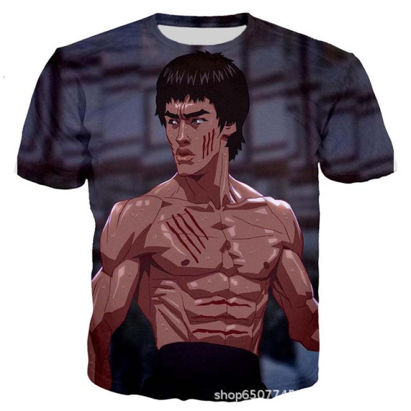 Summer Fashion Kung Fu Series 3D Printed Men's Casual O-Neck Short-Sleeved T-shirt Sportswear Cool Streetwear Oversized Tops