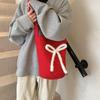 Ретро плюшевая сумка-ведро большой вместимости женская универсальная на плечо маленькая кроссбоди тканевая сумка нишевая повседневная сумка