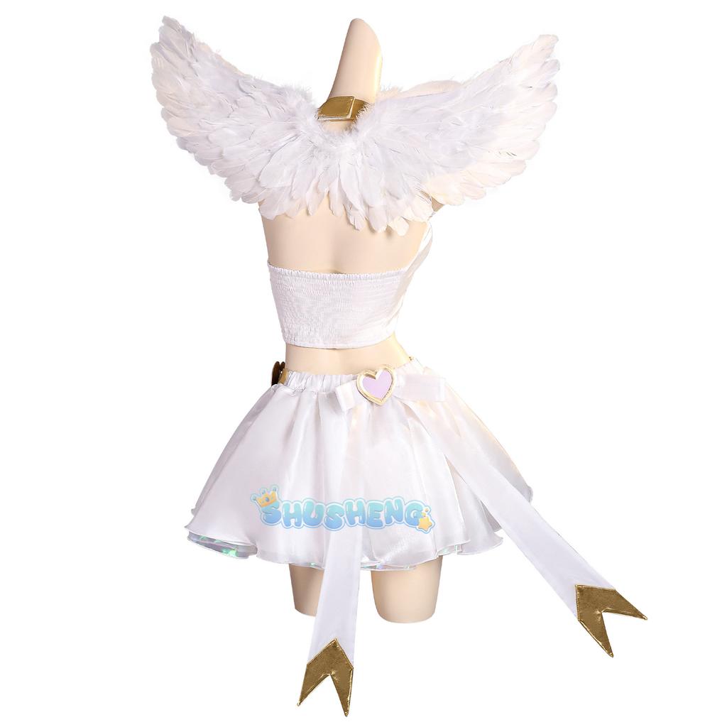 Panty Stocking Cosplay PANTY & STOCKING with GARTERBELT Costume Angel Dress Wing Women Halloween Carnival Party
