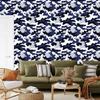 Navy and light gray military camouflage wallpaper 50x1000