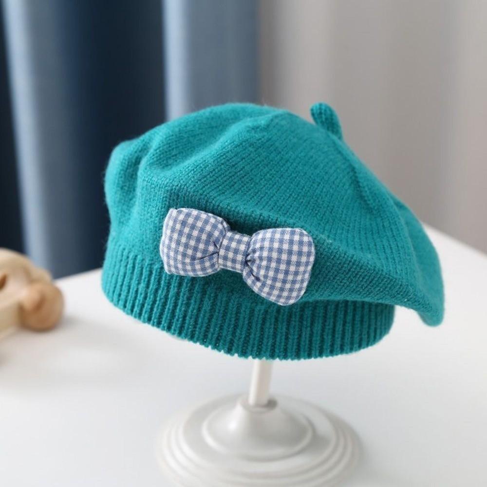 Теплые вязаные шапки милый берет с бантом модные шапки-бини шапка осень зима