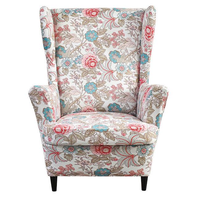 Чехол на спинку стула с наклонной подлокотником и принтом, эластичный чехол на кресло, крыло, спинка дивана, растягивающийся протектор, домашний декор