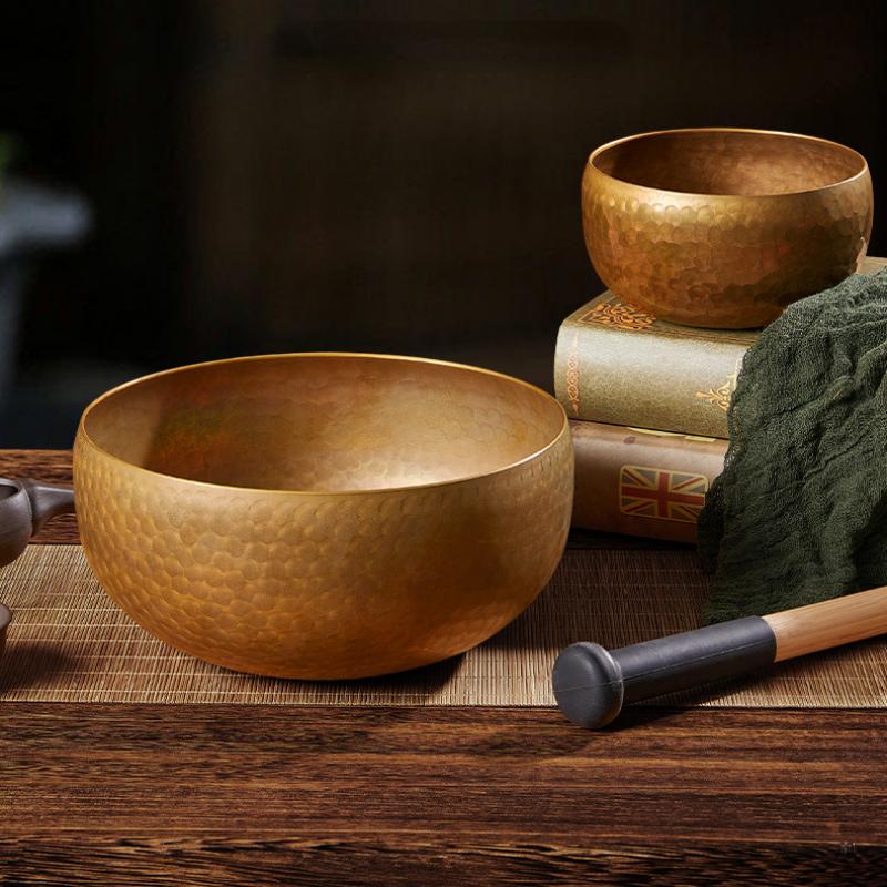 Тибетский звук бонсай медная чаша поющая чаша лечебный инструмент набор для медитации антикварный декор кованое медное украшение