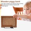 Wooden Money Box with Counter Marker Pen Vintage Piggy Bank with Money Target Numbers Coin Cash Container Money Saving Challenges Box