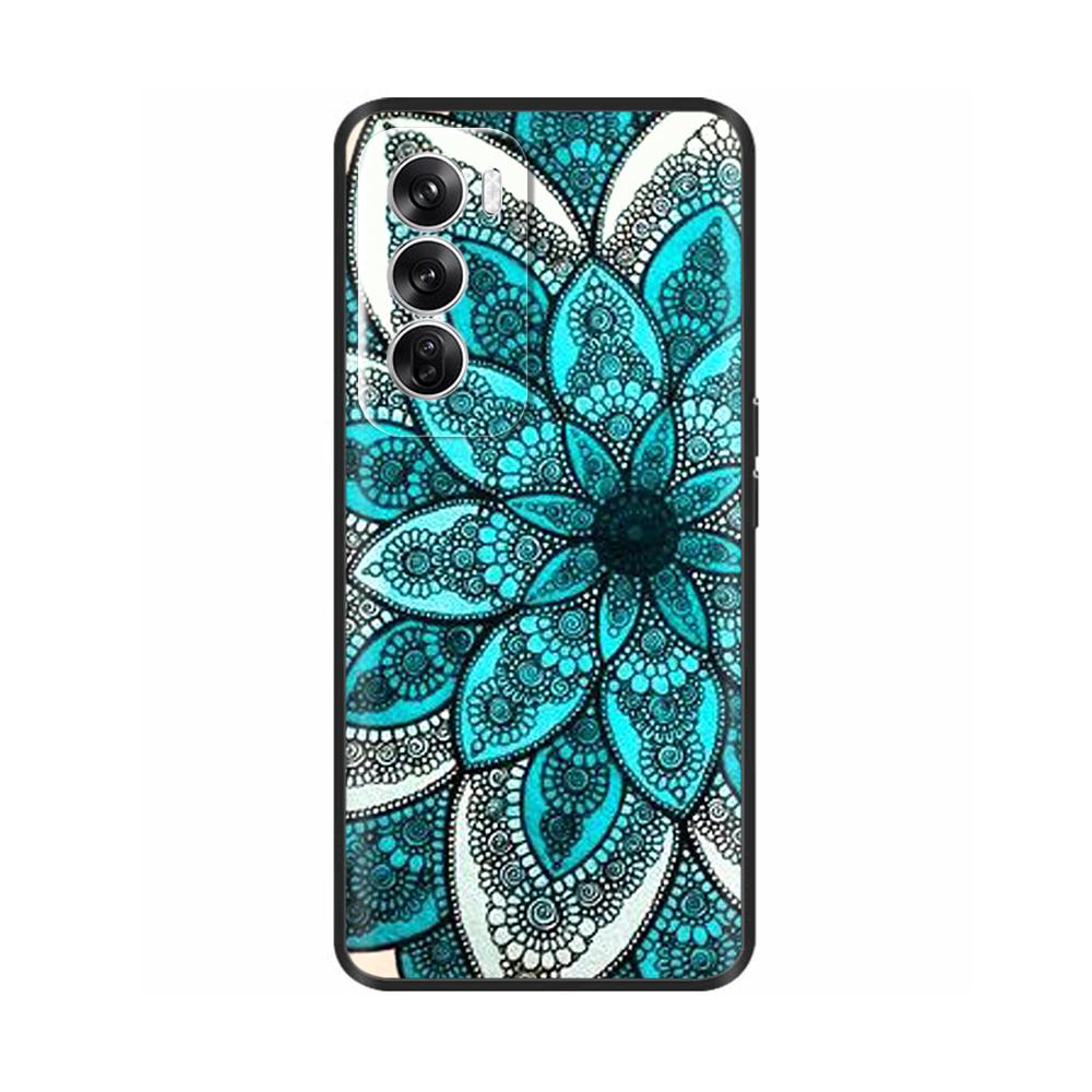 Чехол для OPPO Reno 12 5G Цветочная роспись Мягкий ТПУ Силиконовый Чехол-крышка для Oppo Reno12 Pro Защитные Чехлы На Reno 12Pro Capa