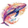 1/2pcs Giant Whale Roaming Around Heat Transfer Sticker, DIY Colorful Marine Animals Iron-On Decals For Clothes, T-Shirt Making, Pillow Decorating