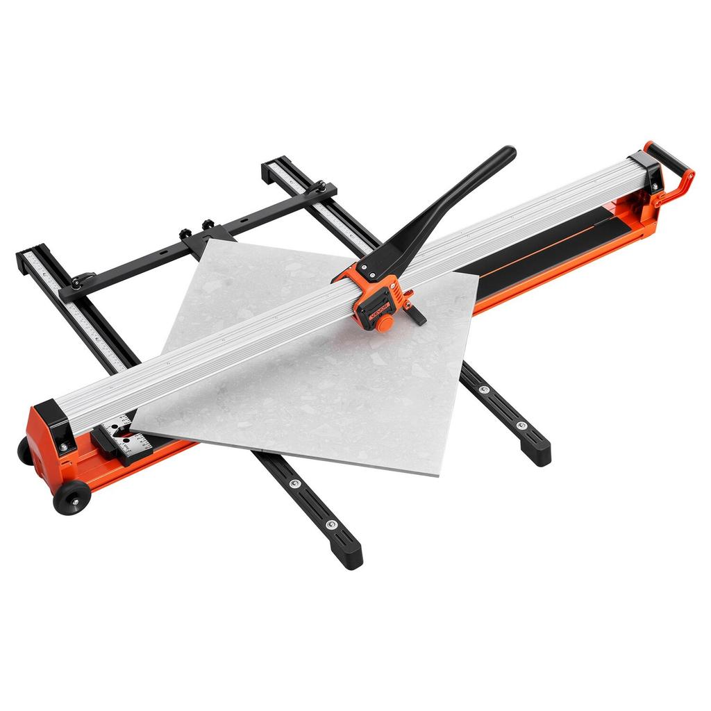 1200 mm Manual Tile Cutter, Upgraded Rail and Sliding Head, Precision Alignment Guide, Tungsten Carbide Cutting Wheel, Support Legs with Swivel
