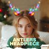 1 ПАРА Рождественская заколка для волос в виде лося, меняющая цвет, с регулируемыми тремя режимами освещения, костюм для переодевания, сценическое шоу, рождественский подарок