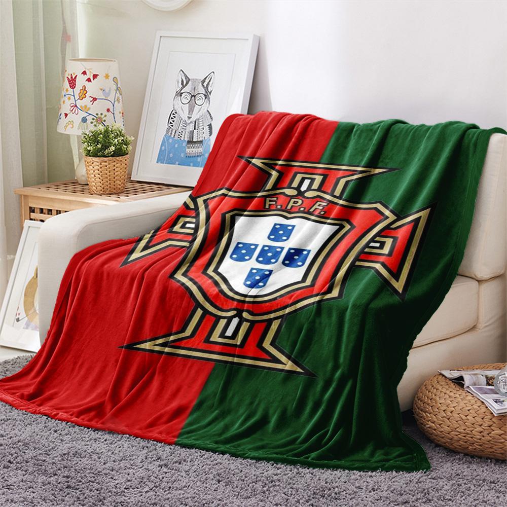 1Pc Wc Portugal Print Flannel Blanket High Quality Warm Comfortable Cover for All Seasons Perfect for Gifts Home Decor