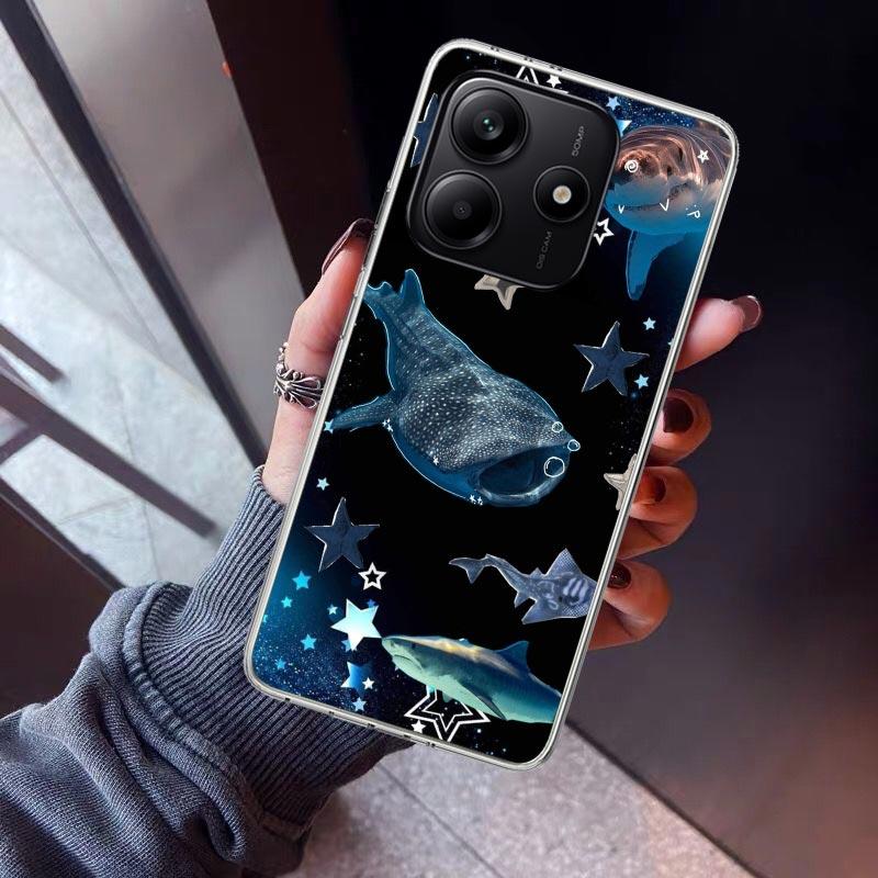 Ocean Whale Shark Phone Case For Xiaomi Redmi Note 10 11 12 13 14 15 Pro Plus 11S 12S 14S 11T 11E 10S Soft TPU Back Cover Redmi