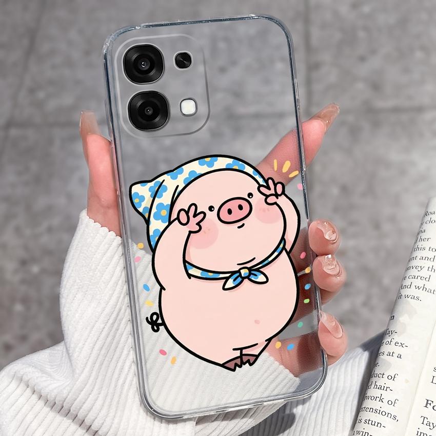 Для Oppo A6 Pro A6x A5x K13 Realme 15X C85 V70 V70s CT 7 7T 8 Чехлы для телефонов Красивые узоры Сакура Бабочки Корпус Мягкий силикон ТПУ Прозрачный корпус