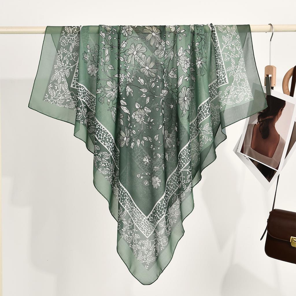 Квадратный хиджаб-шарф с кружевом, из пряжи саронг с принтом, солнцезащитный шарф Индонезия тюрбан Высокое качество Новый