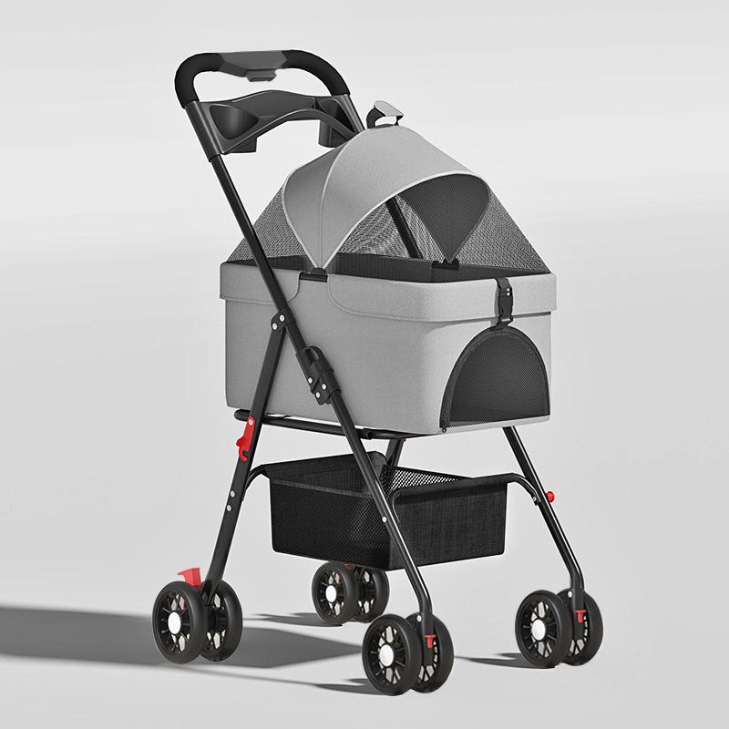Foldable Pet Stroller for Dogs and Cats - Cross-Border Export