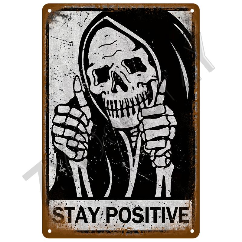 Retro Multiple Humorous Warning Signs Printed Metal Sign Funny Safety Slogan Wall Plate Farm Yard Garage Outdoor Wall Decoration