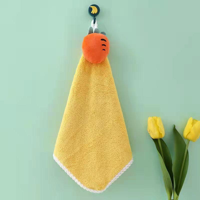 Коралловый флис, утолщенное полотенце, вешалка, мультяшное полотенце, симпатичные впитывающие полотенца для рук, тряпка для уборки, носовой платок
