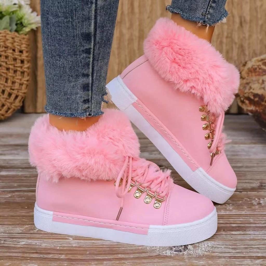 Spot 2025 autumn and winter new flat-bottomed thick-soled short boots women's fleece warm collar buckle strap-on muffin snow boots