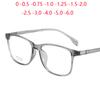 Transparent Gray  Square Optical Eyeglasses With Degree Vingage Clear Lens Student Prescription Glasses 0 -0.5 -0.75 To -6.0