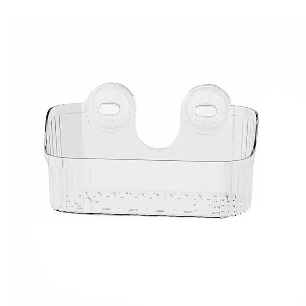 Transparent Suction Cup Shower Rack Punch-Free Bathroom Organizer Shelf Bathroom Supplies