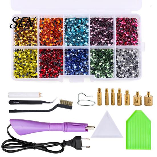 Flatback Rhinestone Setter Wand Hotfix Applicator Kit with 7 Tips, Hot Fix Tool Tips Tool, for DIY Clothing Fabric Craft Projects Shoes Bags