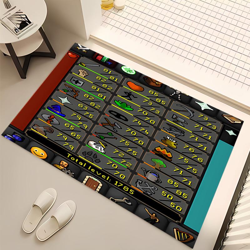 Old School RuneScape Print Area Rug - Soft,Washable Non-Slip Indoor Mat,Living Room,Home Office Decorative Rug