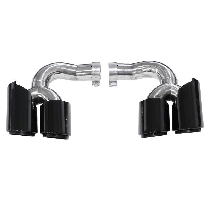 18-24 Model Porsche Quad Round Black Titanium Tailpipe Exhaust Tip