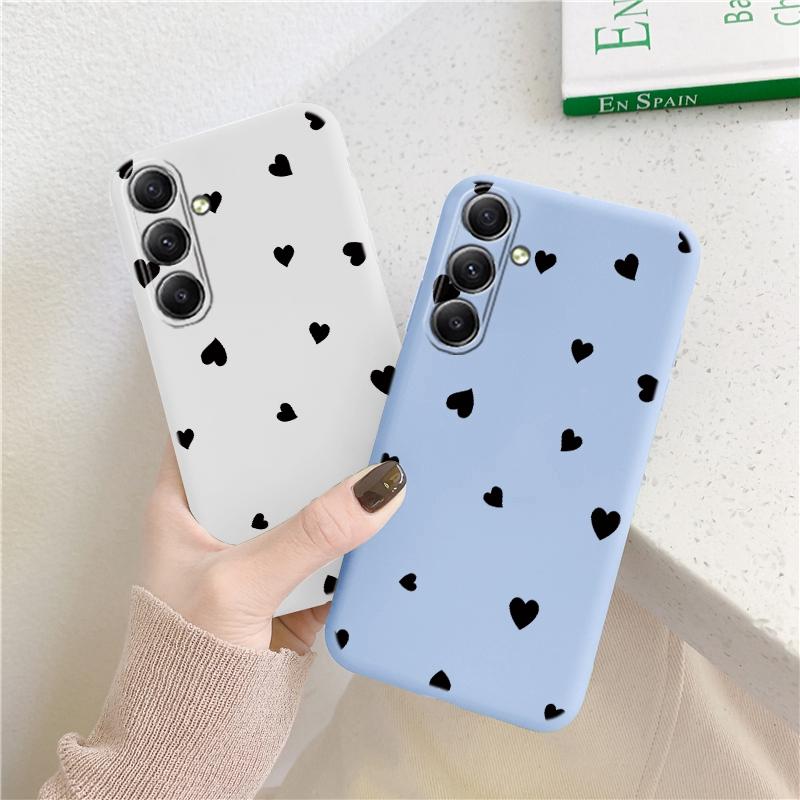 Heart Patterned Soft Silicone Case For Samsung A55 M35 S24 Xiaomi Redmi Note 13 Pro 13C iPhone Huawei Honor Realme Camera Protective Shockproof Cover