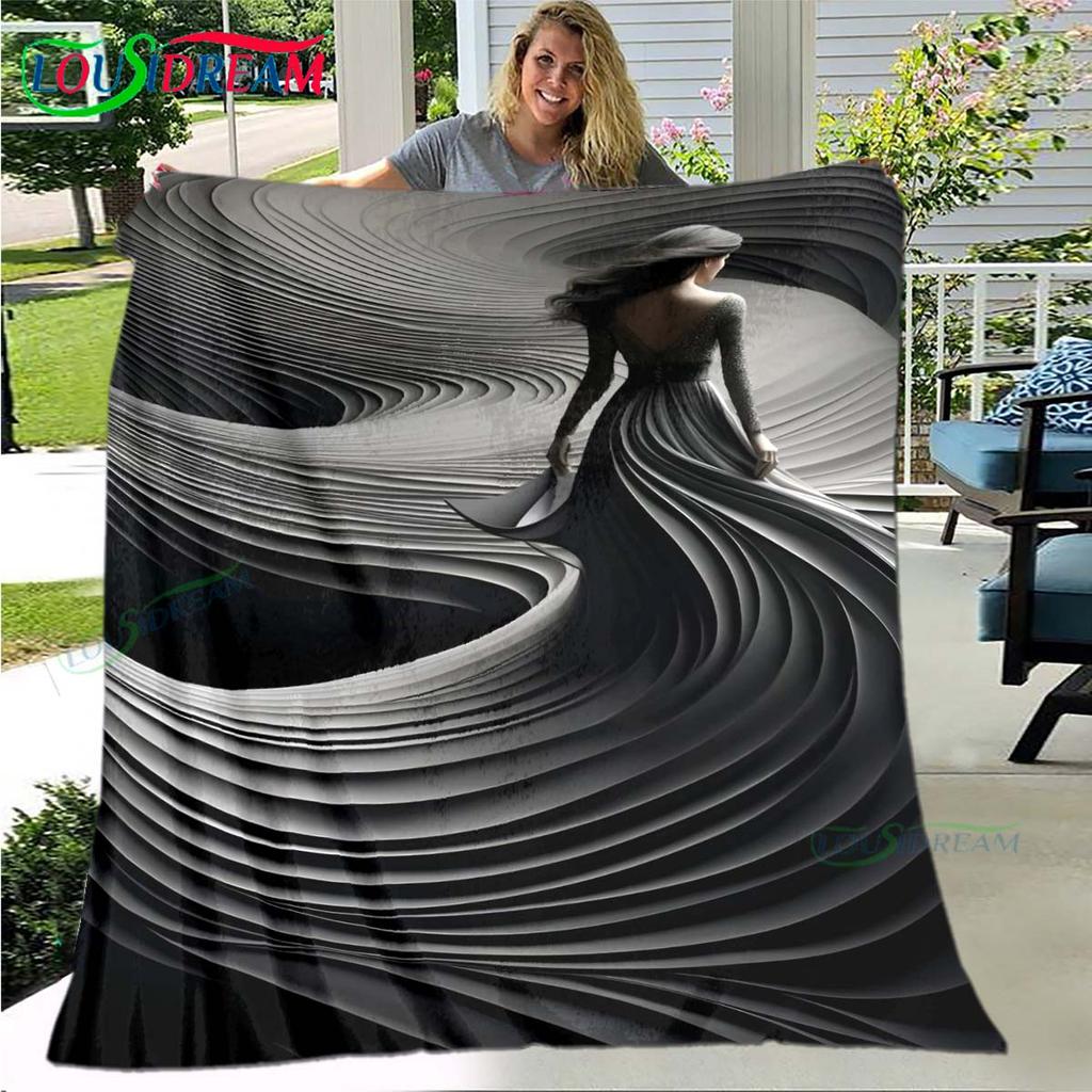 Fashion New Woman-Sexy Pattern Blanket Flannel Thin Blanket Portable Home Travel Office Lunch Break Blanket Birthday Gift