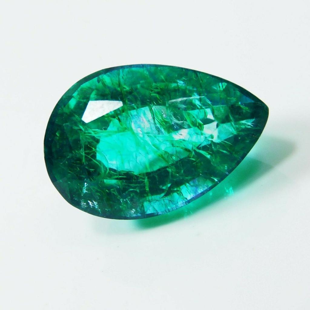 Natural Green Emerald Loose Gemstone 8 ct Pear Shape for Jewelry Making and Gem Collections