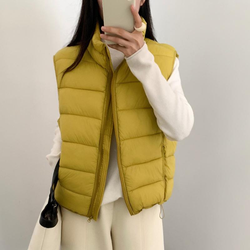 Winter new stand-up collar vest fashionable versatile ribs loose foreign style women's vest jacket
