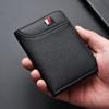 Multifunctional Leather Credit Card Wallet Men's Fashion Soft Thin ID Card Holder Wallet Slim Small Business Card Holder