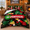 Printed 3Pcs Bedding Set Portugal Football Pattern Bed Sheet Pillowcase For Bedroom Decor