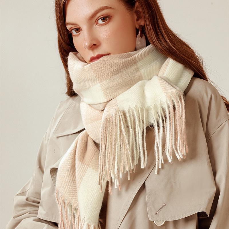 Simple scarf women's style warm shawl scarf imitation cashmere warm autumn and winter new knitted scarf women