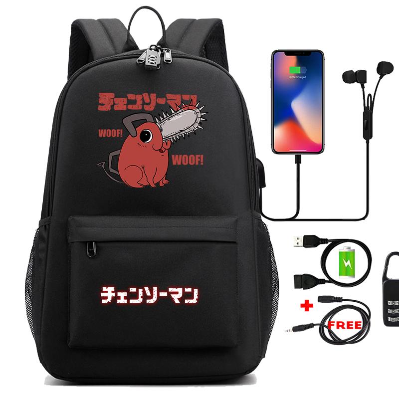 Рюкзак с принтом аниме для девочек, USB-сумка для ноутбука, школьный рюкзак для подростков, водонепроницаемый противоугонный школьный рюкзак