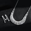 Luxurious and exquisite sparkling rhinestone elegant sparkling rhinestone necklace earring set accessories