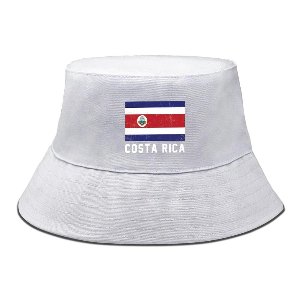 Bucket Hat With Flag of Costa Rica Print , Patriotic Women's Hat Foldable Trendy Fashion Fishing Cap