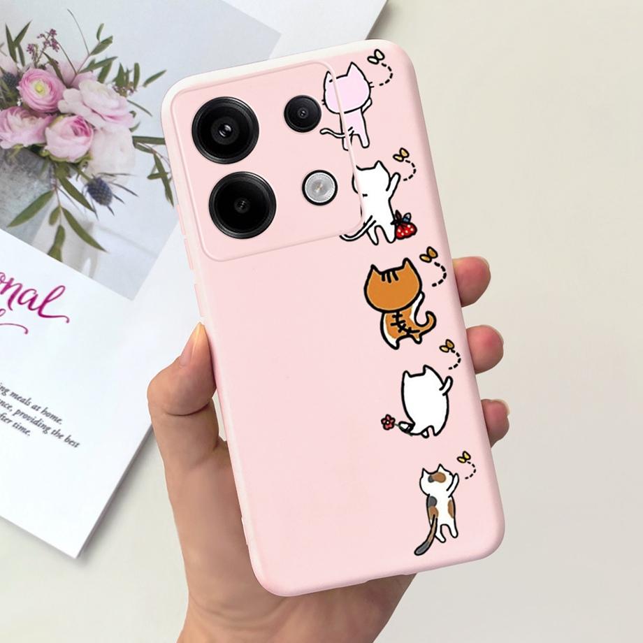 Чехол для телефона Xiaomi Redmi Note 13 Pro 5G с принтом "Корова" и клетчатым узором, из мягкого жидкого силикона, Funda для Redmi Note 13 4G Pro+ Plus