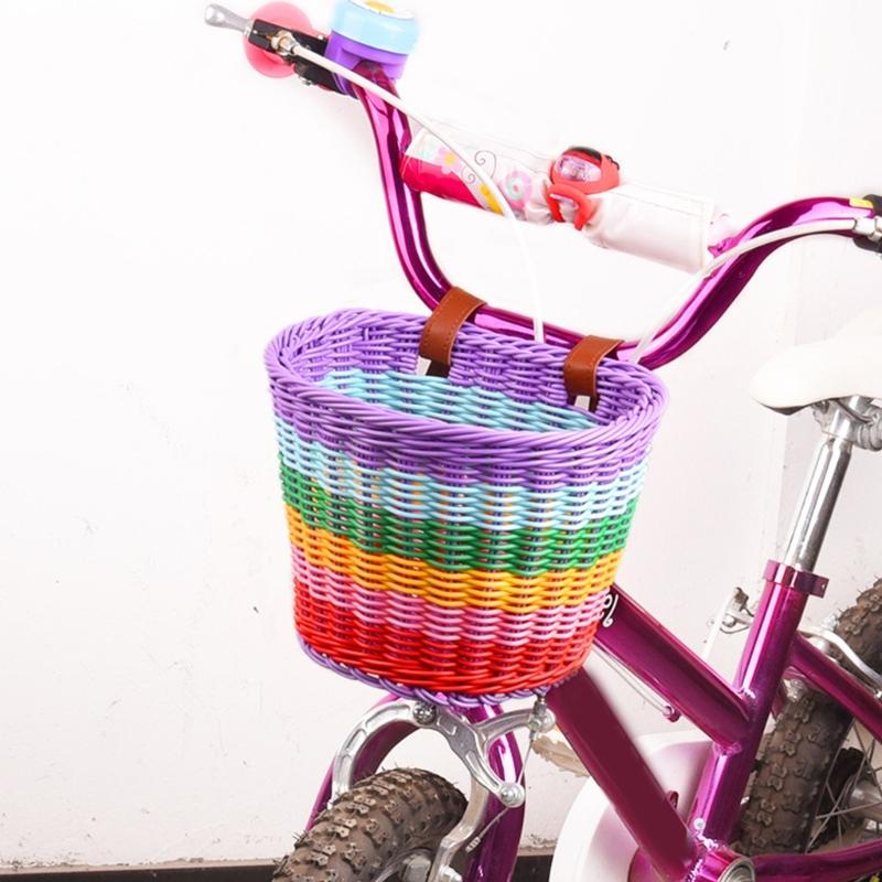 Kids Bikes Basket Plastic Wovens Bikes Basket Childrens Bicycles Handlebars Basket