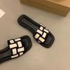 Fashion Summer 2025 Braided Flip-flops Women's Open-toe Wear Temperament with Chunky Fashion Slippers Beach Shoe Women's Shoes