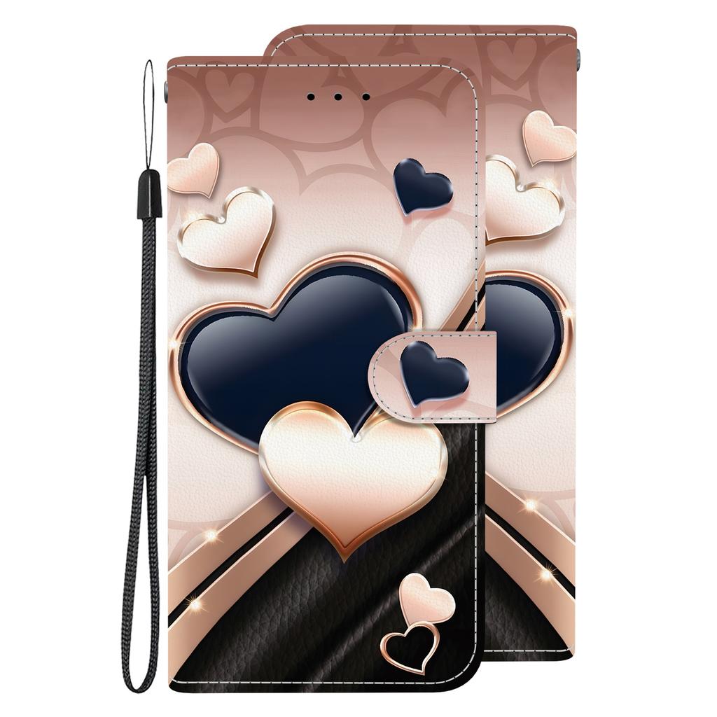 Чехол-книжка из искусственной кожи ручной работы для Samsung Galaxy A07 (A075F/A075M)- Противоскользящий ударопрочный чехол с ремешком на запястье и дизайнами в виде сердец/роз и кошек